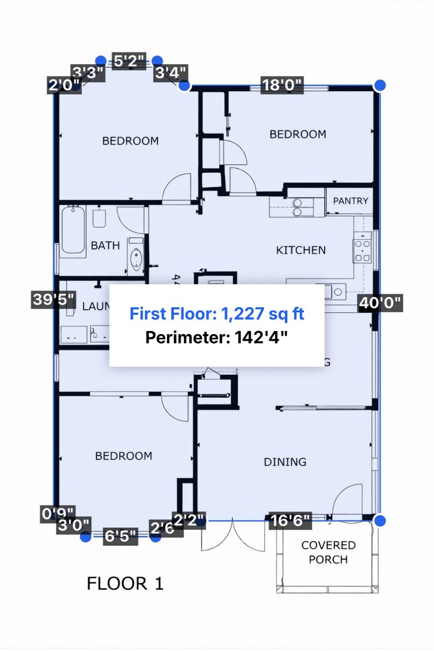 Floor plan with PlanSnapper measurements