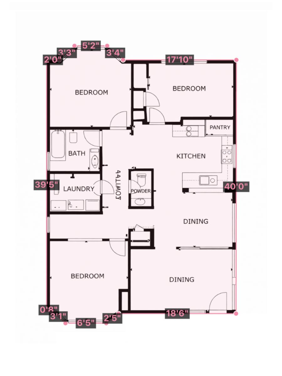 Digital floor plan with PlanSnapper measurements